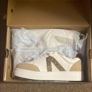 Havana Beige and White Sneakers